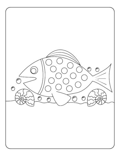 Spotted goldfish with bubble decorations