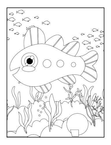 Submarine fish with multiple fin details