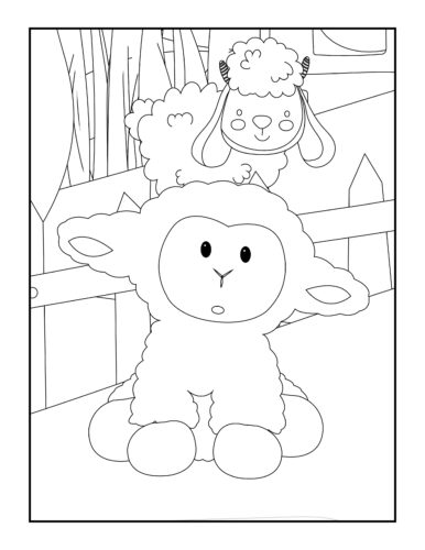 Toy sheep and lamb together