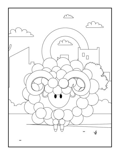 Very fluffy sheep with curly wool