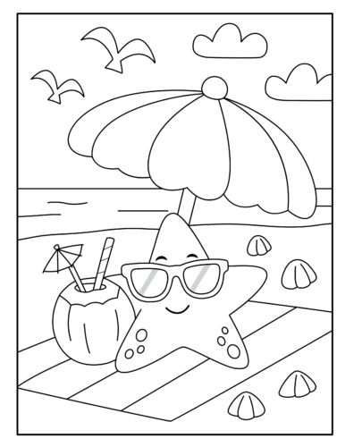 cool starfish relaxing on beach vacation