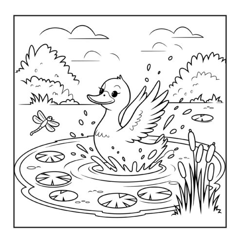 duck splashing in pond water