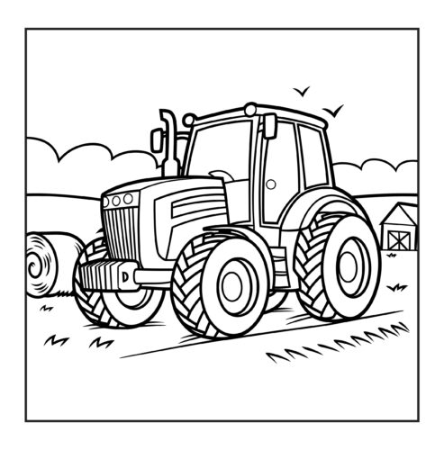 farm tractor in rural landscape
