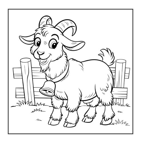 happy goat with bell collar