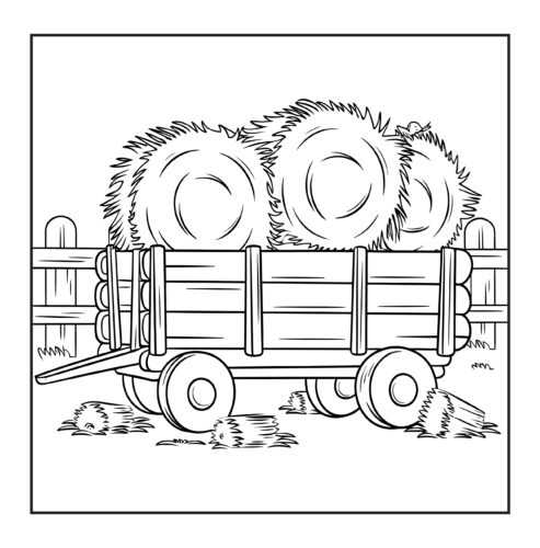 hay bales on farm wagon