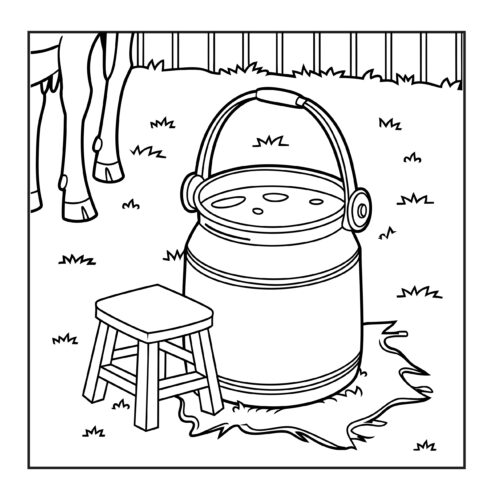 milk pail in barn setting