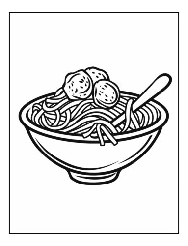 Bowl of spaghetti with meatballs