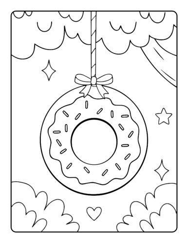 Christmas donut ornament hanging decoration