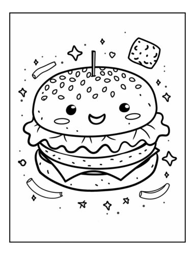 Cute burger with face