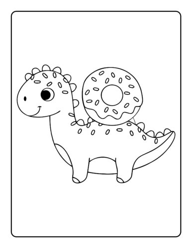 Dinosaur carrying donut on back