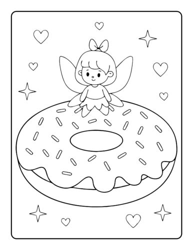 Fairy sitting on giant donut