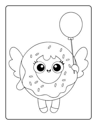 Flying donut with wings balloon