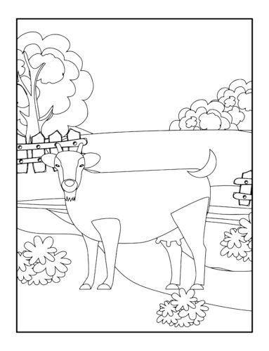 Goat grazing in peaceful meadow