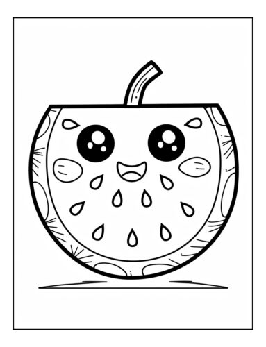 Happy kawaii watermelon drink glass