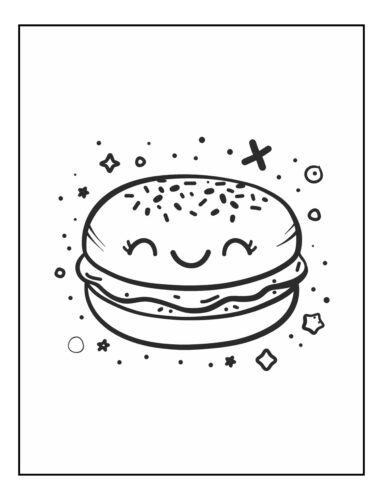 Happy smiling hamburger kawaii