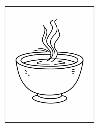 Hot steaming soup bowl