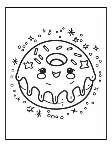 Kawaii donut with sprinkles