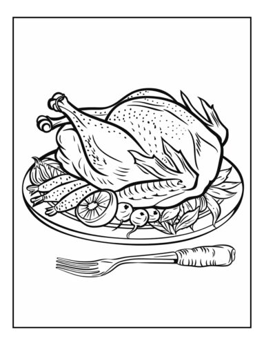 Roasted turkey with vegetable garnish