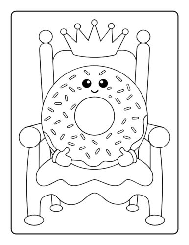 Royal donut on fancy throne