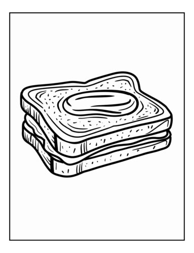 Stack of buttered toast slices
