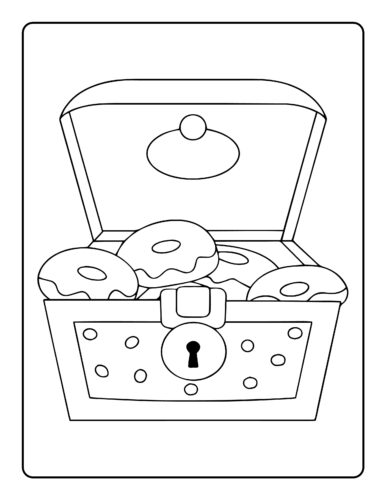 Treasure chest filled with donuts